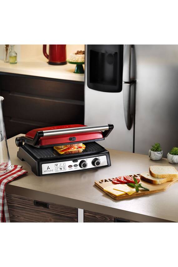 Aryıldız 153AR256688 Multi Grill Tost Makinesi Kırmızı - 1