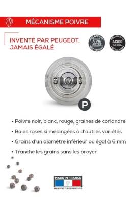 Peugeot 097SCR900818 Nancy Acrylic Karabiber Değirmeni Şeffaf 18 Cm - 3