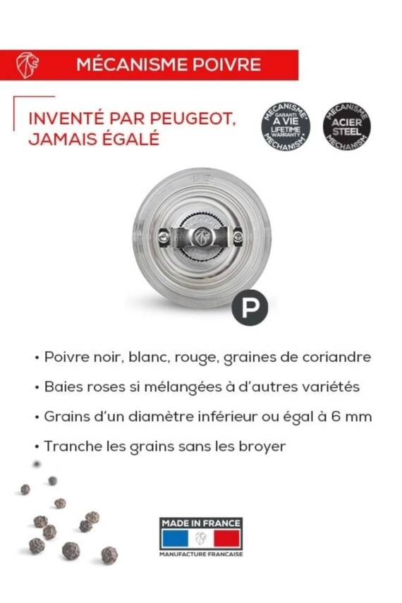 Peugeot 097SCR900818 Nancy Acrylic Karabiber Değirmeni Şeffaf 18 Cm - 3