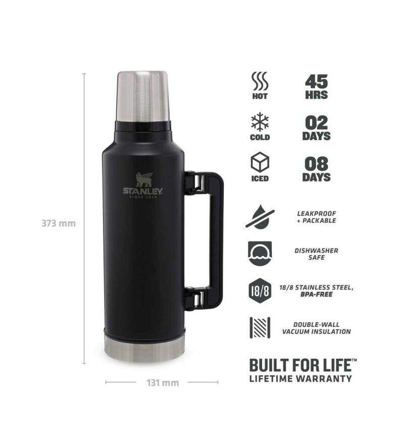 Outlet Stanley Klasik Vakumlu Paslanmaz Çelik Siyah Termos 1.9 Litre - 2