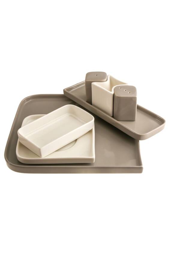 Jumbo Quadro Grey 27 Parça Kahvaltı Takımı - 1