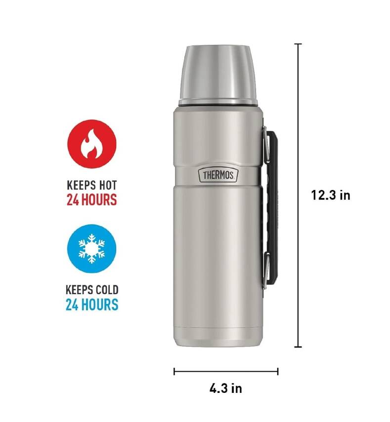 Sk2010 Stainless King Large Matte Stainless Steel 1,2 Litre Termos - 2