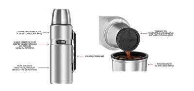 Sk2010 Stainless King Large Matte Stainless Steel 1,2 Litre Termos - 4