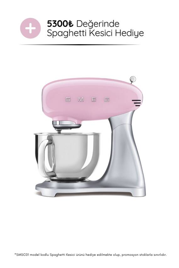 Smeg SMF02PKEU Retro Pembe 800 Watt 4.8 Litre Stand Mikser - 2