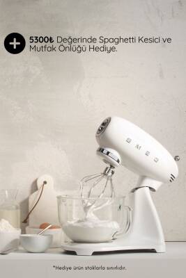 Smeg SMF13WHEU 4.8 Litre Beyaz Stand Mikseri - 1