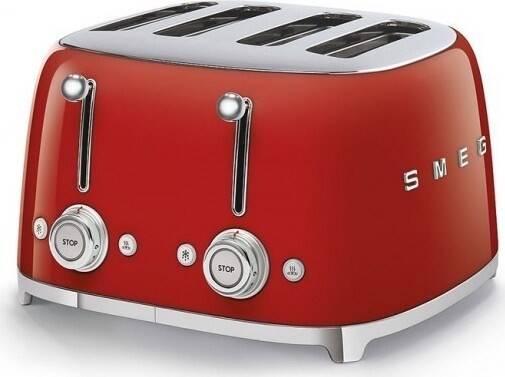 Smeg TSF03RDEU Rero Kırmızı 4x4 Slot Ekmek Kızartma Makinesi - 1